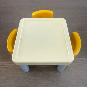 Yellow and White Kids Play Table Set